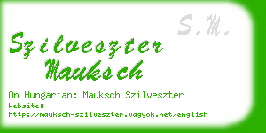 szilveszter mauksch business card